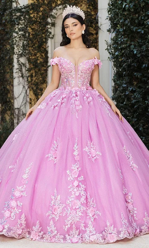 Day-To-Night Styles May Queen LK262 - Illusion Floral Applique Ballgown