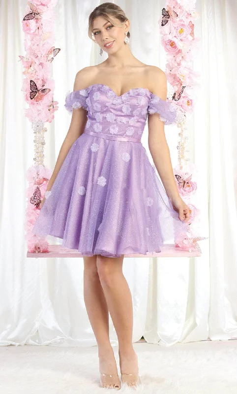 Exclusive Sale May Queen MQ1934 - Floral Applique Homecoming Dress