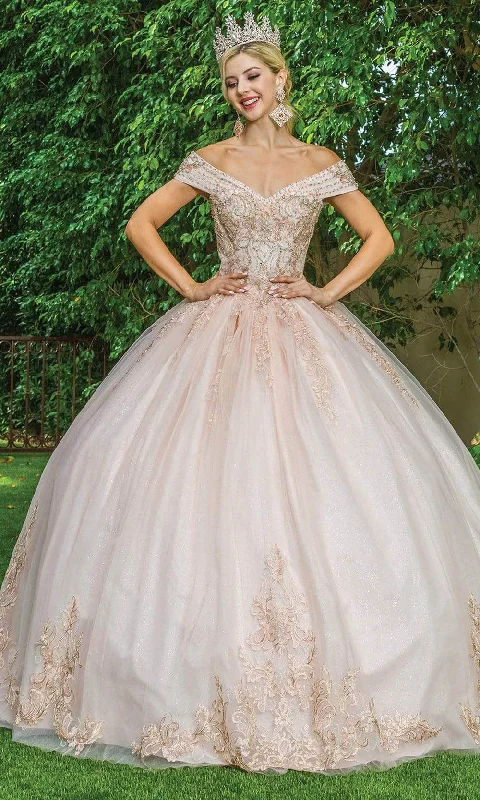 Fashion-Forward Dancing Queen - 1567 Jeweled Off Shoulder Ballgown