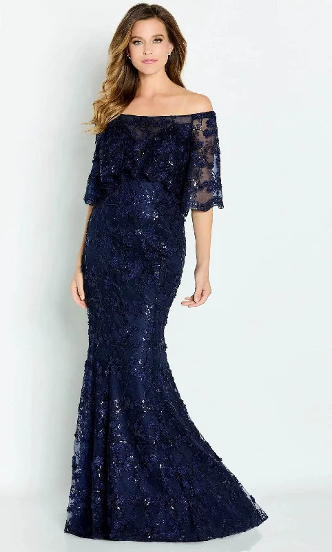 Style Revolution Cameron Blake CB135 - Off Shoulder Floral Lace Mother of the Bride Dress