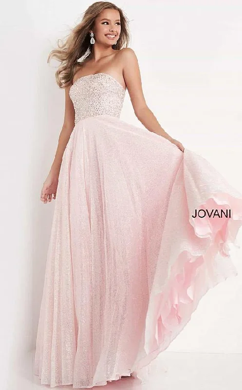 Vintage-Inspired Style Offers Jovani 04443 Prom Long Strapless Glitter Ball Gown K