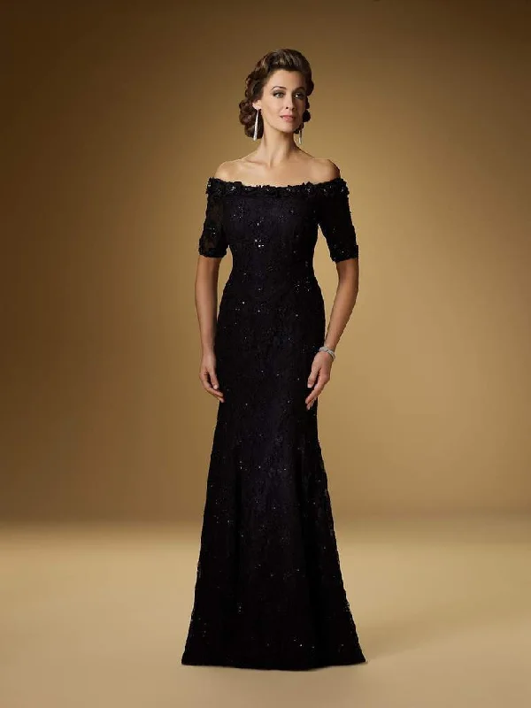 Must-Have Style Discounts Rina Di Montella - Floral Lace Applique Gown With Shawl RD1531-1 - 1 pc Silver In Size 20 Available