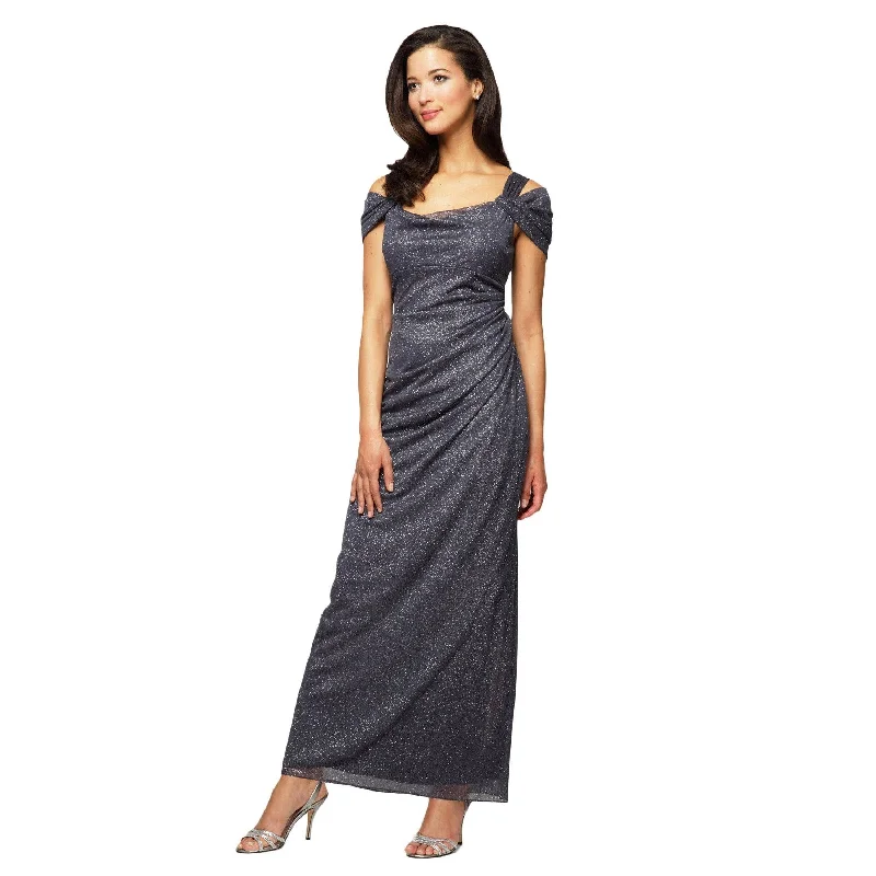 Valentine's Special Alex Evenings AE133026 Long Formal Glitter Mesh Dress Sale