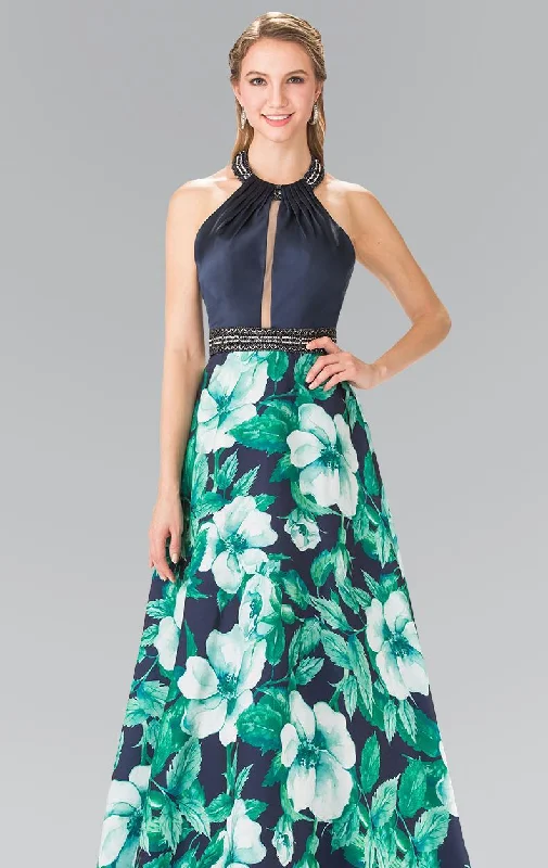 Chic Trend Collection Elizabeth K - GL2302 Long Halter Floral Gown