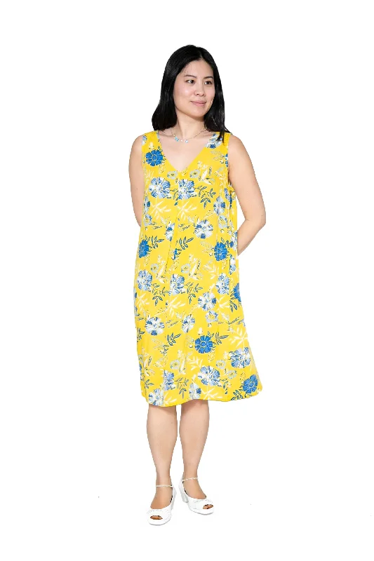 Daily Deals La Cera Cornflower Floral Sleeveless Sundress