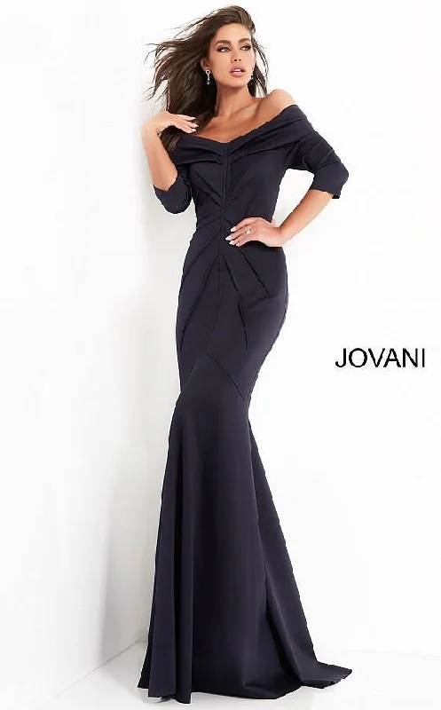 Urban Style Promotions Jovani 02760 Long Three Quarter Sleeve Formal Prom Dress