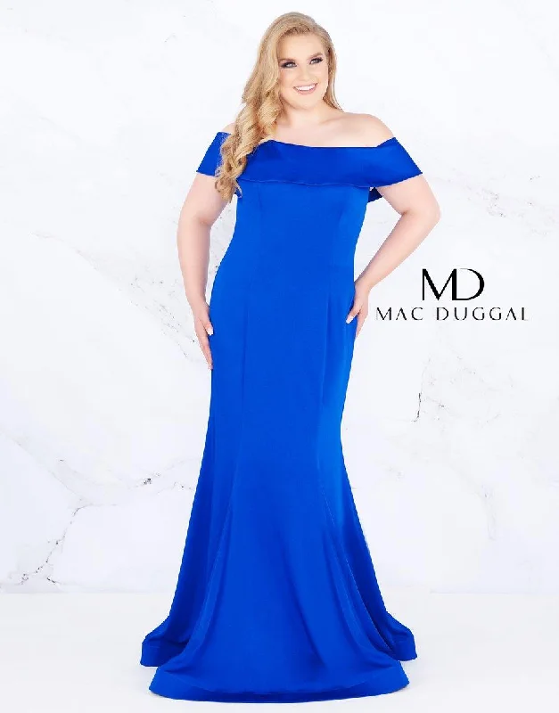 Popular Collection Mac Duggal 66812 Long Plus Size Off Shoulder Dress