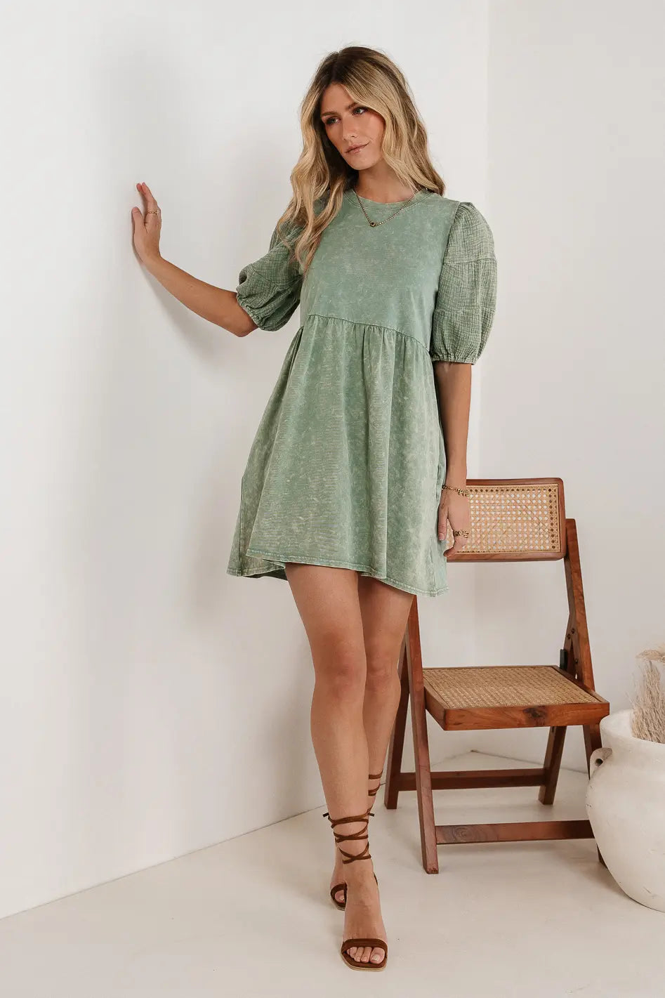 Everyday Elegance Sale Andra Mini Dress in Sage