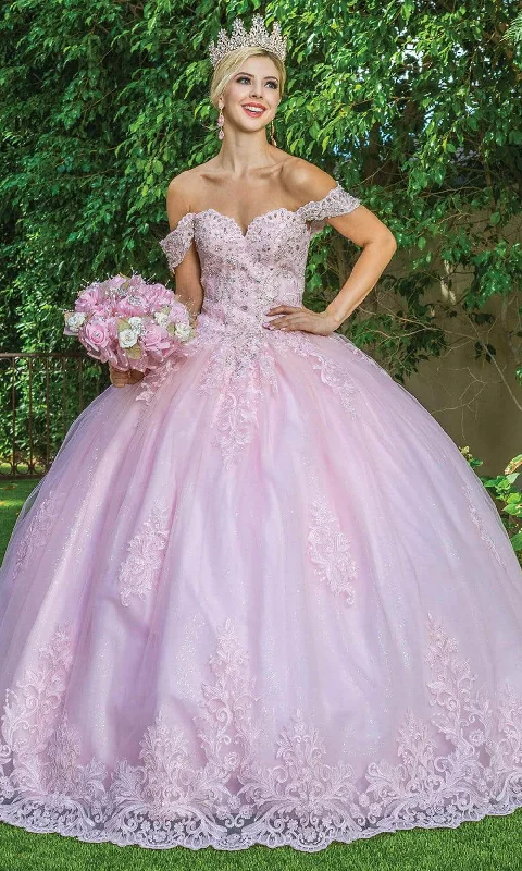 Limited Styles Dancing Queen - 1581 Off Shoulder Applique Ballgown