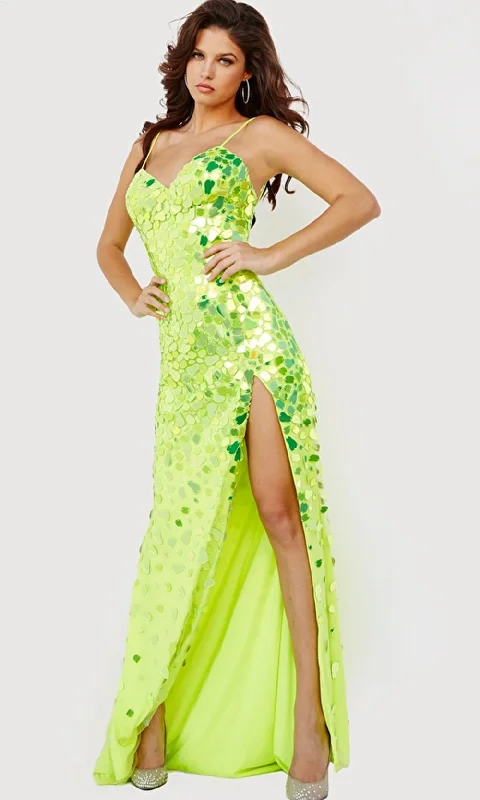 Massive Selection Sale Jovani 06653 - Neon Glass Beaded Evening Gown