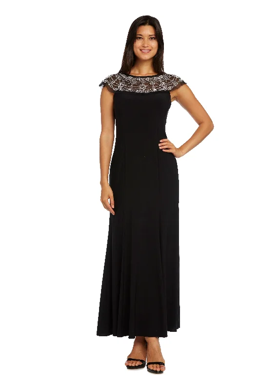 Street Style Discounts R&M Richards 8777P Long Formal Petite Beaded Dress