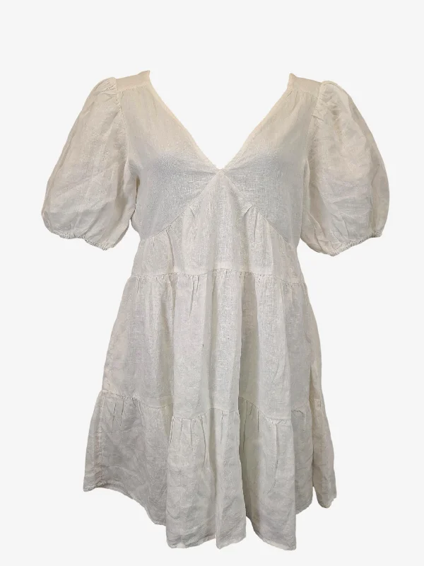 Best Sellers Seed Linen Tiered Summer Essential Mini Dress Size 12