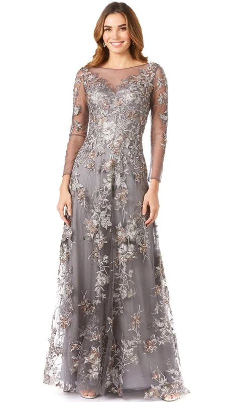 Timeless Elegance Redefined Lara Dresses 29327 - Floral Laced Sheer Bateau A Line Dress