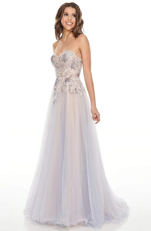 New In This Season Rachel Allan Prom - 7076 Floral Embroidered Sweetheart Dress