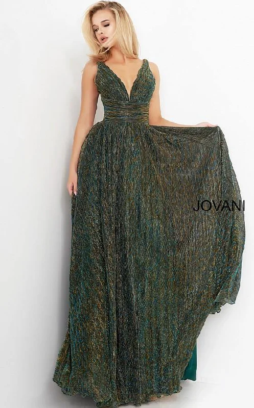 Casual Chic Jovani 02298 Prom Long Sleeveless Pleated Dress