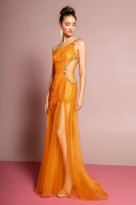 Chic Styles Prom Long One Shoulder Side Out Formal Dress Sale