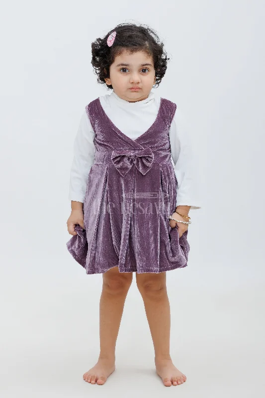 Gift Ideas Adorable Frock for Wedding Party - Soft Velvet Baby Dress with Knitted Inner