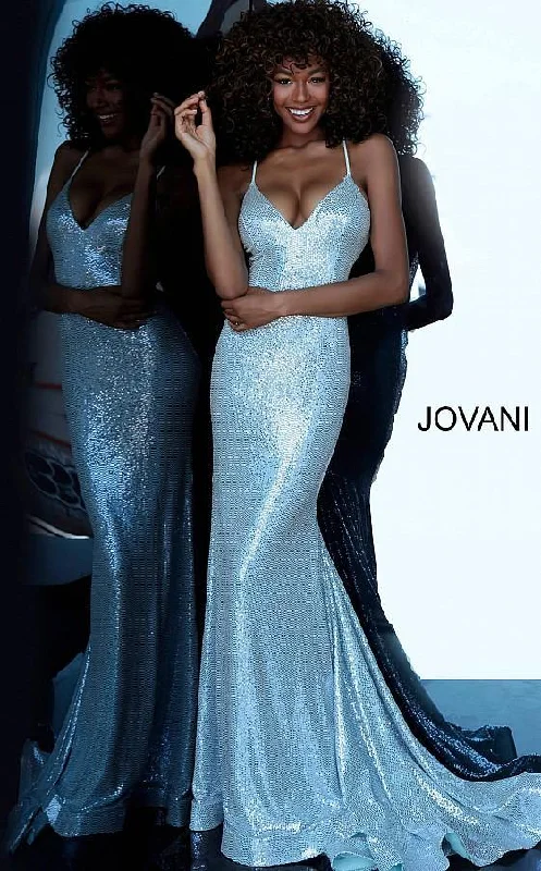 Evening Elegance Jovani 00592 Prom Long Bridesmaid Metallic Dress