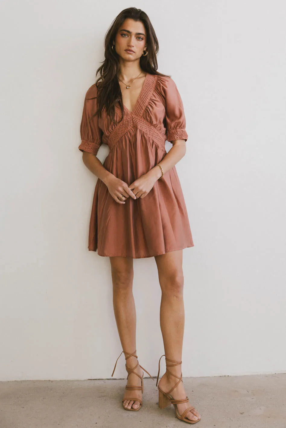 Premium Fashion Lorna Mini Dress in Rust