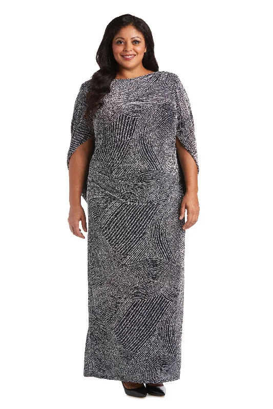 Trendy Styles R&M Richards 5912W Plus Size Metallic Long Dress Sale