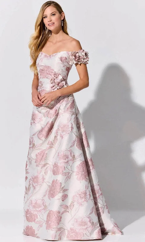 Limited Styles Ivonne D ID325 - Floral Brocade Evening Dress