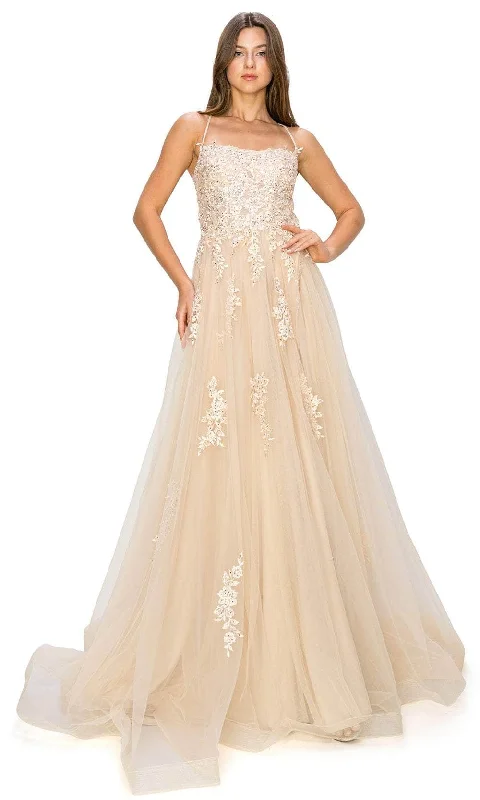 Limited Edition Cinderella Couture 8031J - Floral Embroidered Tulle Prom Gown