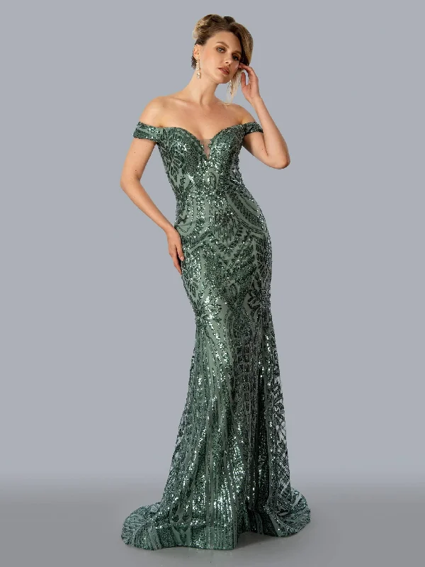 Clearance Event Stella Couture 23316  Long Off Shoulder Evening Dress