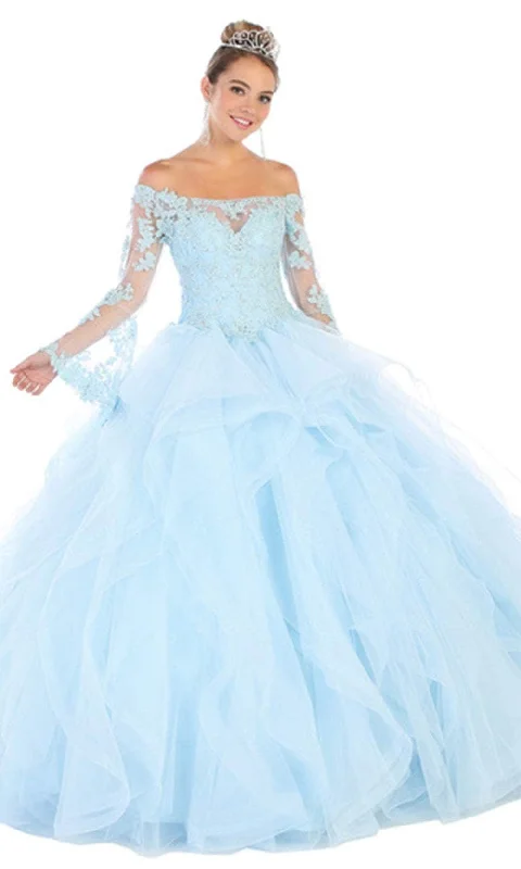 Fashion Forward May Queen LK109 - Floral Applique Ballgown