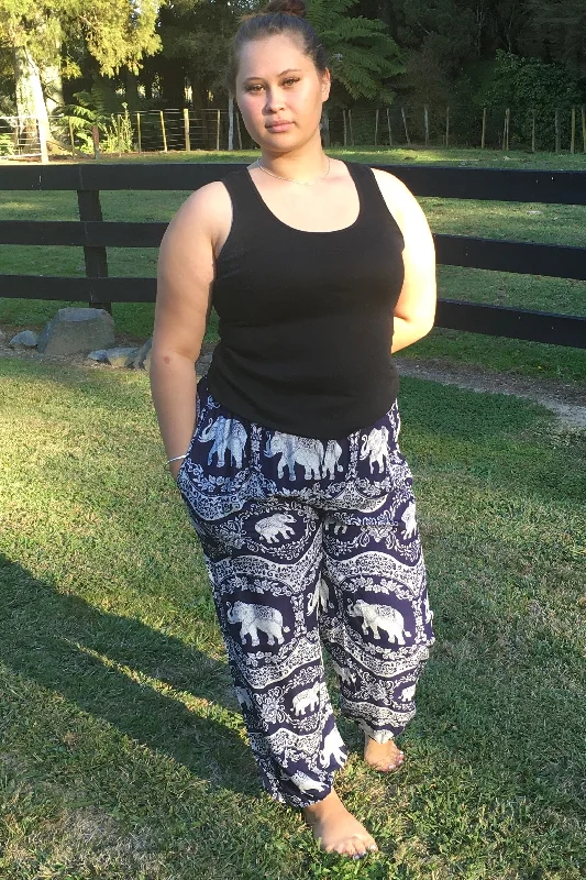 Premium Fashion Shaman Elephant Drawstring Pants - Plus Size