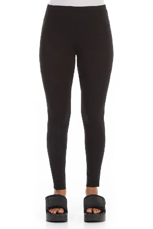 Stylish Looks Flexi Edge Black Cotton Leggings