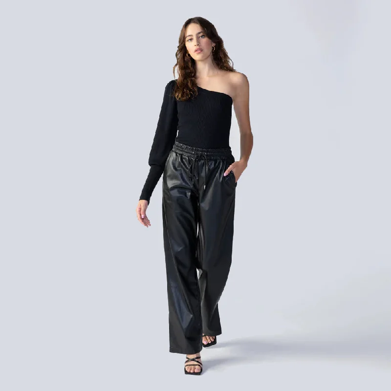 Sale Event, Prices Rock Morgan Leather Like Pant (Black Night)