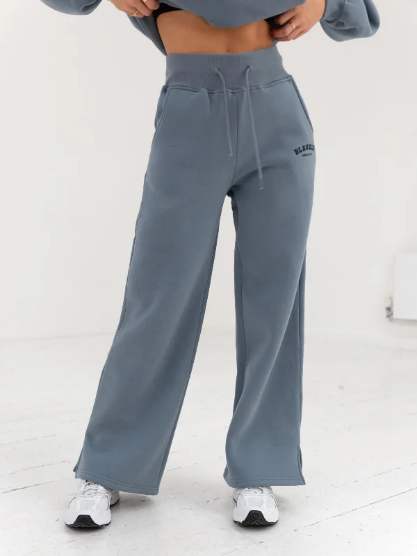 Hot Deals Varsity Wide Leg Sweatpants - Blue