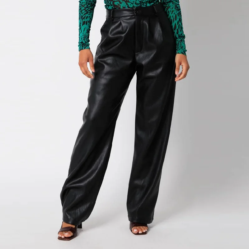 Spring Offer Pu Devon Pants (Black)