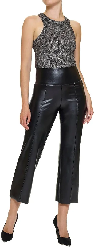 New Arrivals HUE Leather High Rise Cropped Flare - U23634