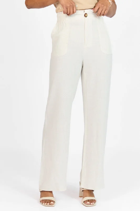 Summer Fashion Wish For This Beige Linen Blend Trousers