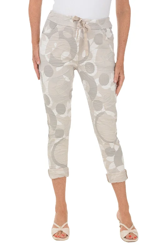 Daring Fashion Promotions Beige Flower Camouflage Jogger Pant