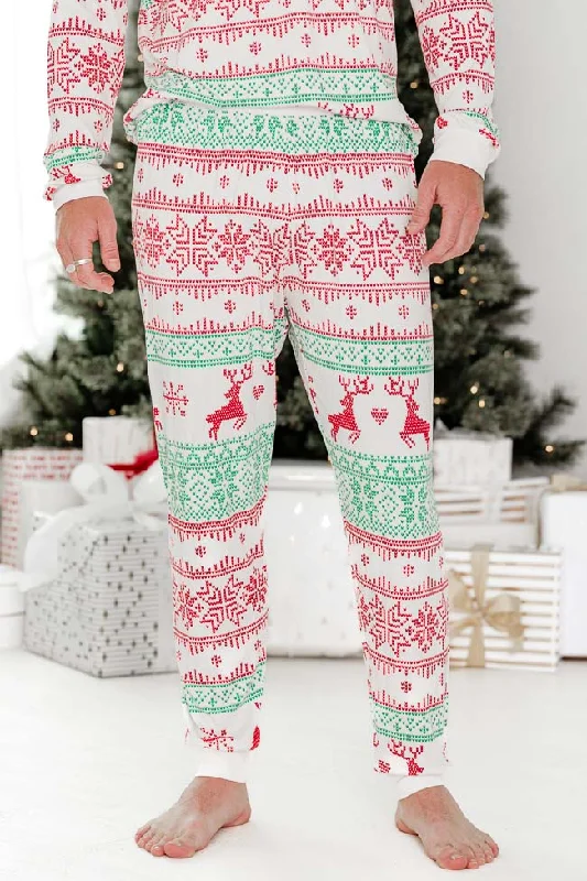 Seasonal Trends Sleigh All Day Men Red and Green Fair Isle Pajama Pant FINAL SALE