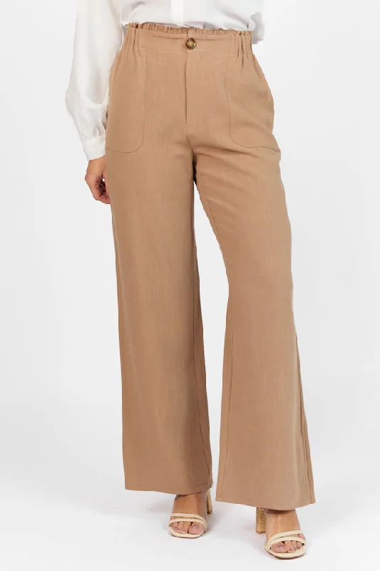 Stylish Looks Wish For This Mocha Linen Blend Trousers