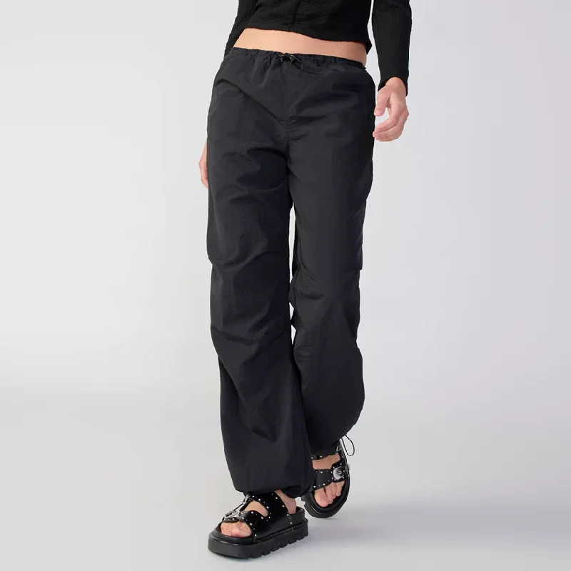 Boutique Styles 90s Parachute Pant (Black)