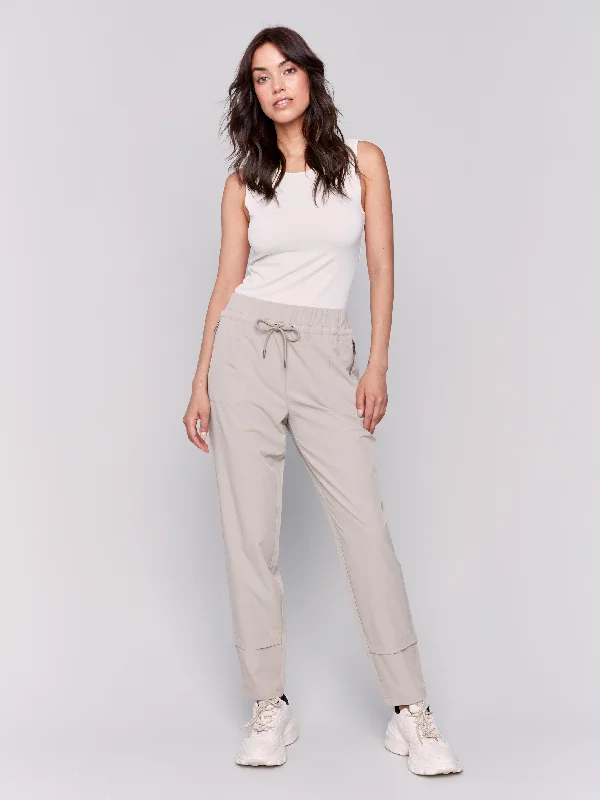 Evening Elegance Techno Pants - Greige