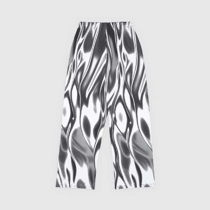 Trendy Street Style Liquid Chrome Lounge Bottoms