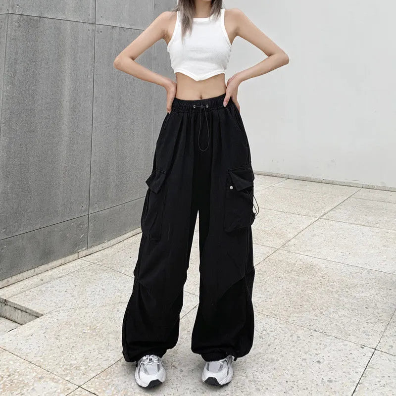 Effortless Style, Endless Impact Women's Draw String Fashion Designer Cargo Wide Leg Pants