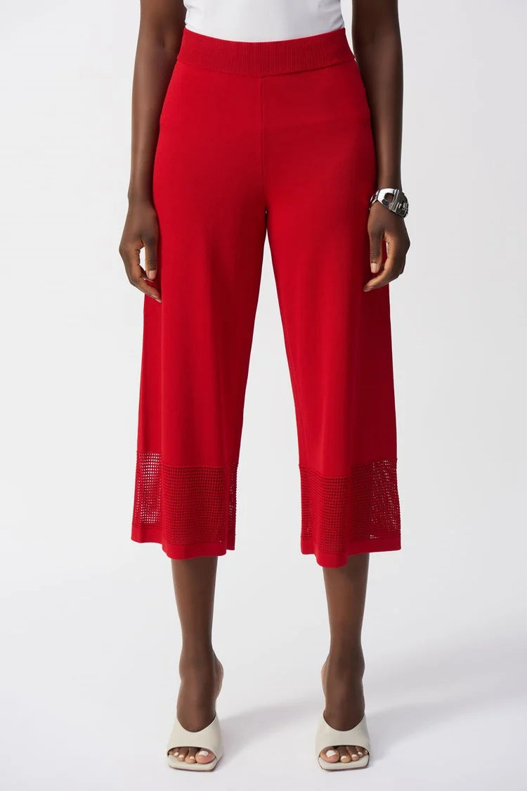 Luxury Fashion Joseph Ribkoff Sweater Knit Culotte with Pointelle Detail - 251915