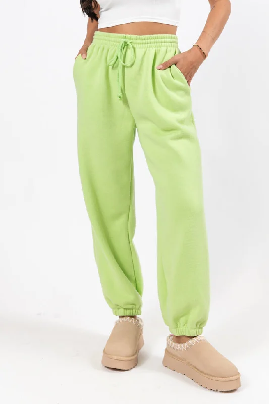 Holiday Glam Run It By Me Lime Fleece Joggers SALE