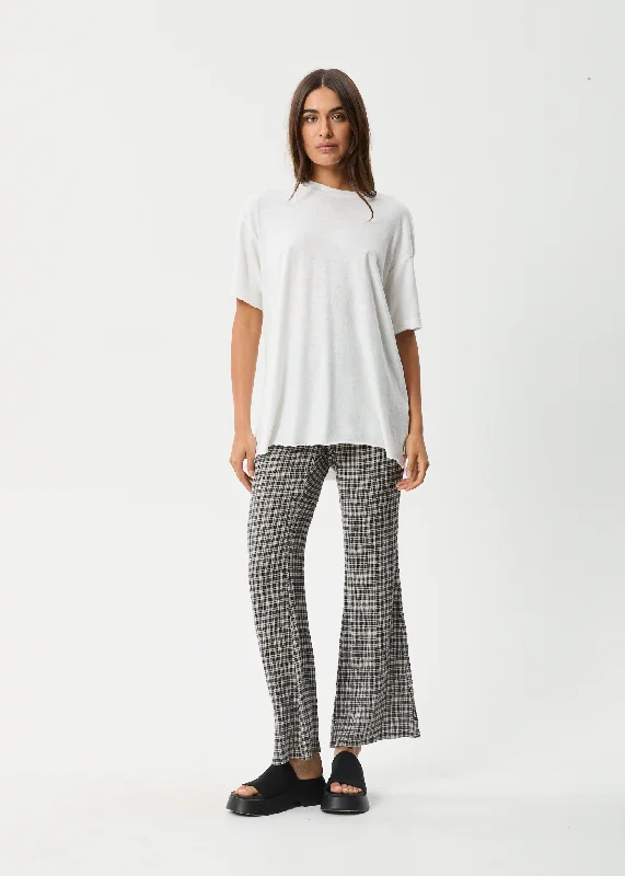 Cool Prices AFENDS Womens Asta - Seersucker Flare Pant - Steel Check