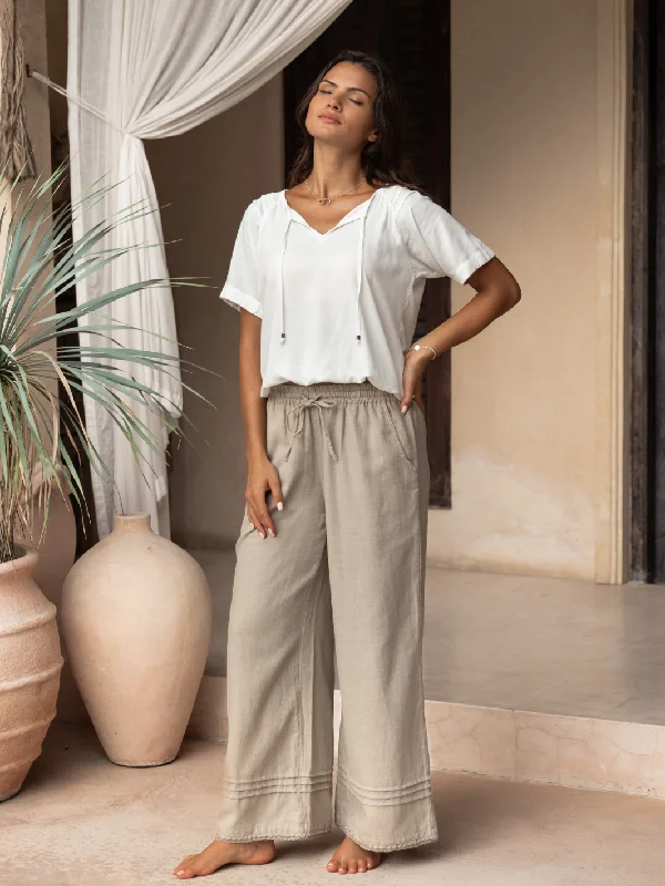 New Season Fashion Preview Carabella Cotton Pants Mushroom