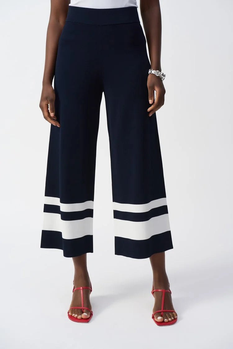 Trendy Looks On Sale Joseph Ribkoff Placement Stripe Sweater Knit Culotte - 251945