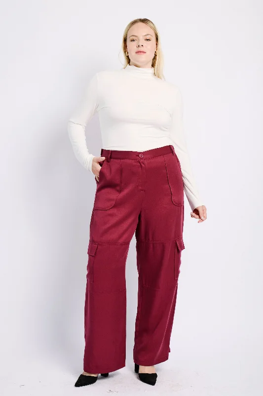 Snag Fabulous Fashion Bargains The Lyocell Tailored Utility Pant in Burgundy