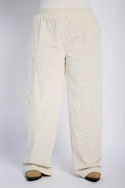 You'Ll Love Us Because Wide Leg Cord Pants in Bone