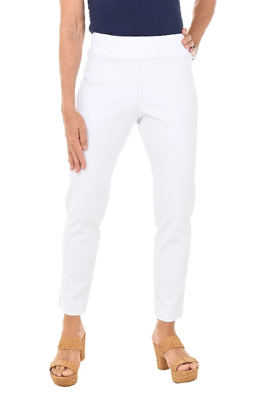 Huge Price Cut White Denim Pull-On Ankle Pant